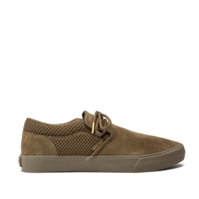 Supra Mens CUBA Low Top Shoes Olive | US-36885